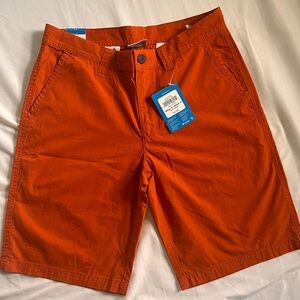 Columbia Men's Vibrant Orange Flat Front Shorts NWT